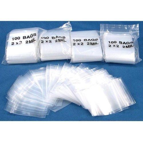 500 Zipper Poly Bag Resealable Plastic Bags 2&#034;X 2&#034;