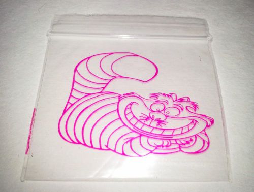 200 Designer Bags - Cheshire Cat, Alice 2 x 2 Small, Tiny, Mini Ziplock Baggies