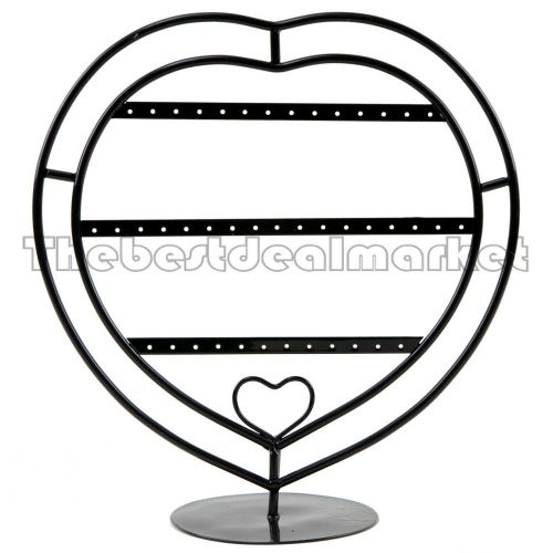 New Multi-Purpose Earring Jewelry Display Stand Holder Metal Heart Black P0881