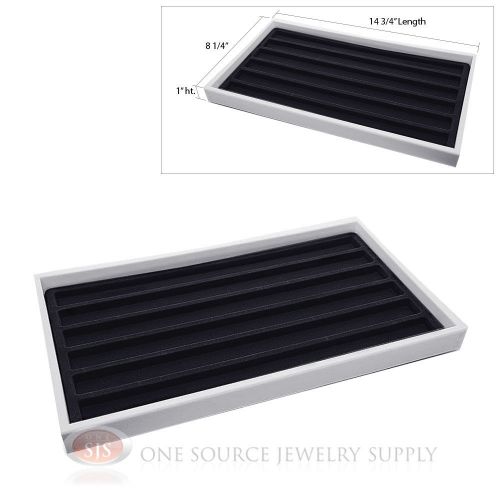 White Plastic Display Tray Black 6 Slot Liner Insert Organizer Storage