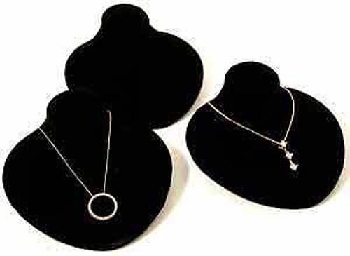 3 New Black Velvet Jewelry Display Bust Pendants &amp; Necklaces Neck Forms
