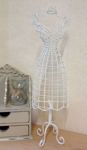 Vintage Style Wire Bodice Chic Jewellery Stand Necklace Display Holder Mannequin