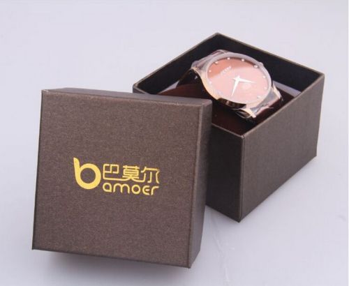 Bamoer Brown Paper Gift Box for Watch Wristwatch Packaging 8*8*6CM BZ0015