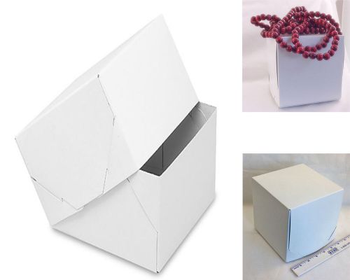 Box boxes lot 2 gift 6&#034;x6&#034;x6&#034; semi gloss white 100% recycled retail holiday new for sale
