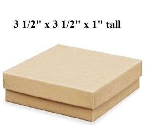 Lot of 12 kraft cotton filled boxes jewelry gift boxes bracelet watch boxes 3x3 for sale
