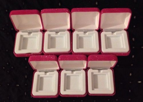 Pink Glitter Jewelry Boxes 2.5x2.5x1.5 Hinged Lot Of 7 Cases Retail Wholesale