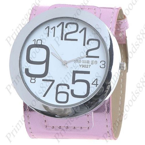 Synthetic Leather Strap Quartz Wrist Free Shipping Wristwatch Women&#039;s Pink Shiny