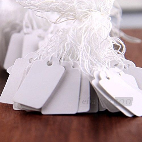1 Bag Paper Label Tie String Price Tag Tags Display 1.02x0.59&#034;