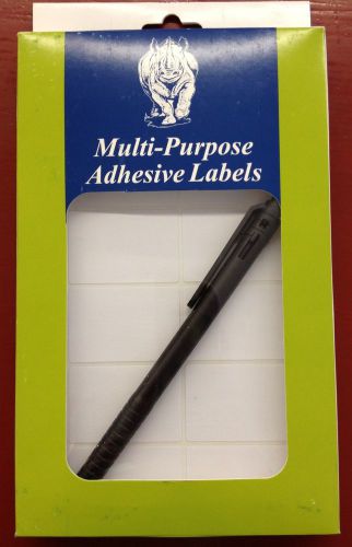 500 1x1 1/2 White Adhesive Multi Purpose Labels w/Pen Jewelry Merchandise Crafts