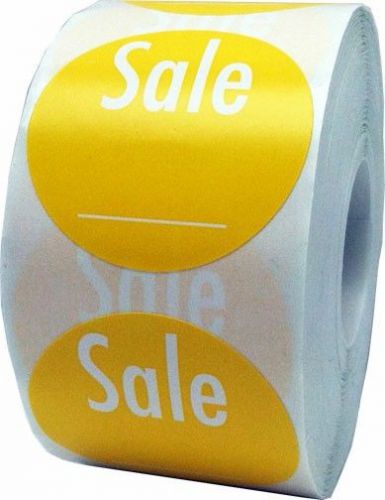 Sale Stickers -1.5&#034; Round Yellow Labels for Retail that say Sale - 500 labels