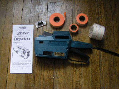 Labeler Price Gun by Garvey includes white red labels and ink roller