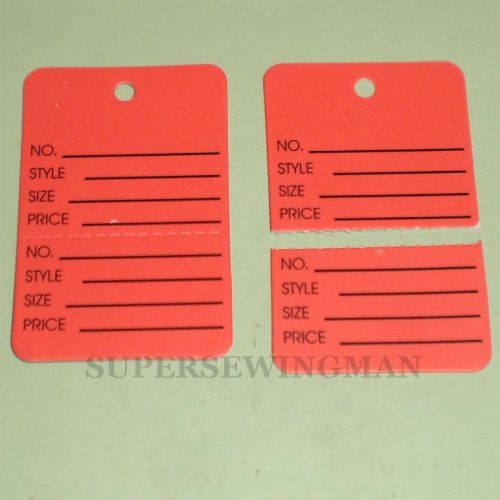 150 LARGE SIZE 2-7/8&#034;X1-3/4  CLOTHING PRICE HANG  TAGGING TAG TAGGER GUN LABELS