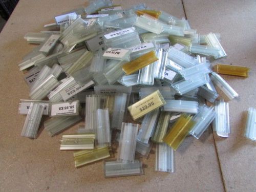 220 USED-GLASS/WOOD SHELF SHELVES ADHESIVE GRABBER PRICE SIGN/LABEL/TAG HOLDERS