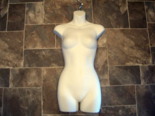 White female women mannequin long torso hanging display dress body half form lot for sale