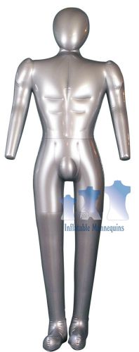 Inflatable Male Mannequin FULL-SIZE Head &amp; Arms SILVER