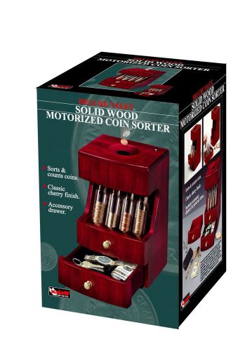 Magnif Deluxe Valet Solid Wood Motorized Coin Sorter Cherry Finish