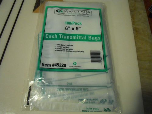 New ! Quality Park 45220 Cash Transmittal Bag w/Redi-Strip, 6&#034;x9&#034;, 100/PK, White