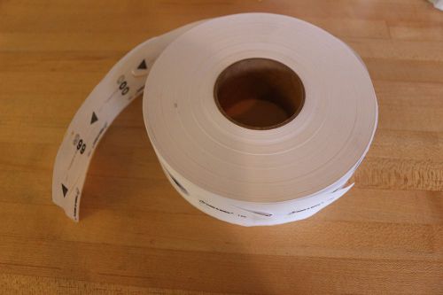 3 rolls Turn-O-Matic T80 White 3 Digit Take a Number Tickets for dispenser