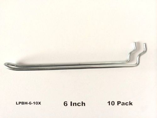 (10 PACK) 6 Inch Looped Pegboard Hooks w/ Elevated Tip. Fits 1/8 &amp; 1/4 Pegboard