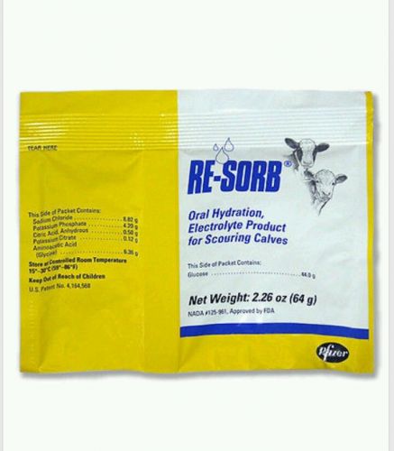 Resorb 64G (12 packages) Oral Electrolytes for Scouring Calves
