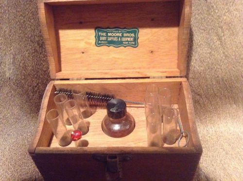 Vintage brom thymol-blue mastitis dairy test kit the moore bros., albany,ny for sale