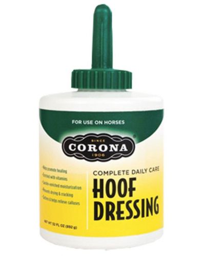 CORONA Hoof Dressing Plus Brush Natural Hoof Growth 32 oz Equine Horse
