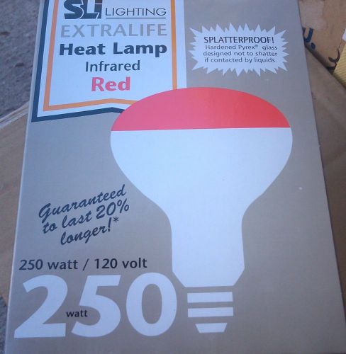 LOT OF (3) SLI 03072 Red 250 Watt Infared Heat Lamp Bulbs / 6000 HR RATED BULB