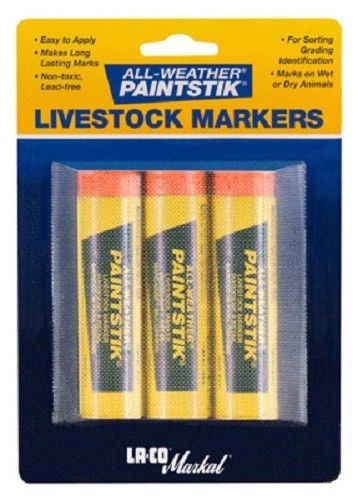 Laco Markal Paintstik, 6 Pack, Orange, Livestock Marker