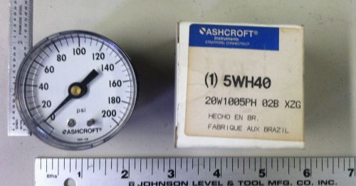 Ashcroft pressure gage 0-200 psi 20w1005ph 02b xzg 200# new 5wh40 i0914 for sale