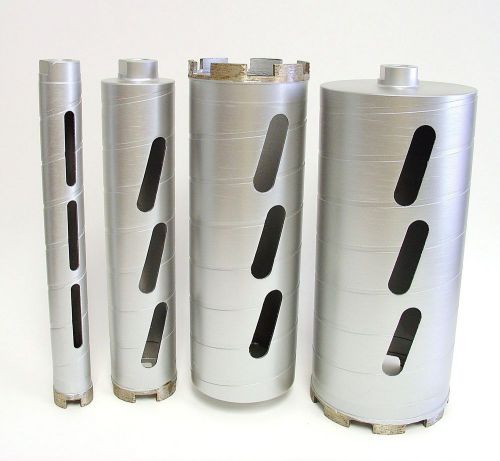 COMBO: 1&#034;, 2&#034;, 3&#034;, 4” Premium Dry Core Drill Bit for Concrete Masonry