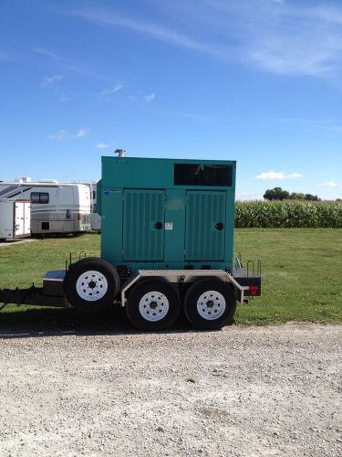 Cummins 50kw diesel trailer mounted generator single phase sound proof low hours for sale