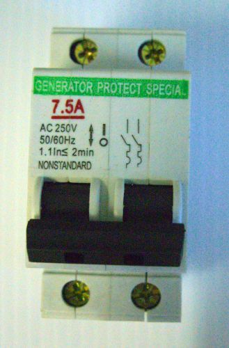 Circuit breaker 7.5a 250v ac 50hz 60hz 2 pole ebec dz216-63 generator protect for sale