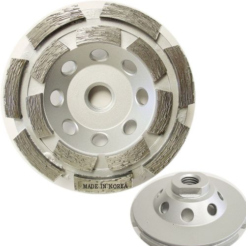 4” SUPREME Double Row Concrete Diamond Grinding Cup Wheel 5/8”-11 Arbor