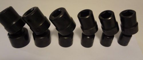 6 ea kal 1/2&#034; drive swivel wobble impact sockets 6 point made in japan &#034;nice&#039;\&#034; for sale