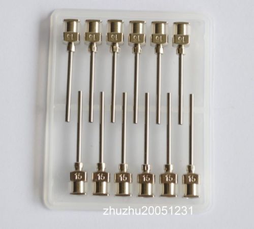 1&#034; 15gauge blunt stainless steel dispensing syringe needle tips 36pcs for sale