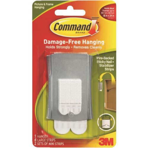 3M 17048 Wire-Back Adhesive Picture Hanger-COMMAND WIRE BACK HANGER