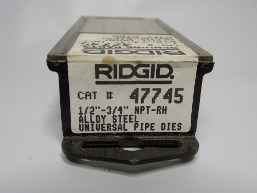 RIDGID 47745 1/2&#034;-3/4&#034; NPT THREADING DIES RH FOR UNIVERSAL HEADS - SEALED BOX
