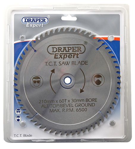 Draper Expert TCT Circular Saw Blade 210mm 30 &amp; 16mm Bore 60T Tooth