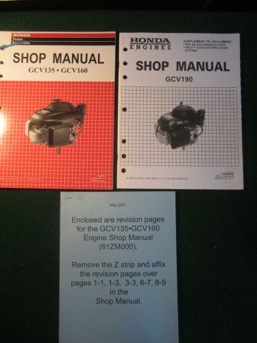 Honda Engine GCV135 GCV160 GCV190 Shop Service Manual Set GCV 135 160 190 1997