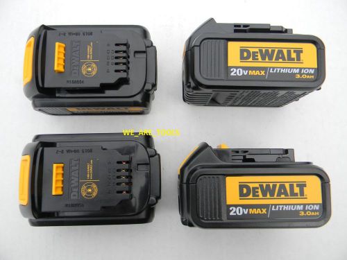 4 New Dewalt GENUINE 20V DCB200 3.0 AH Batteries For Drill, Saw, 20 Volt Lit-ion