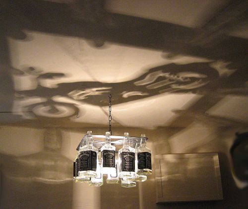 Motorcycle Whiskey Shadow Light Bottle Chandelier Made in the USA