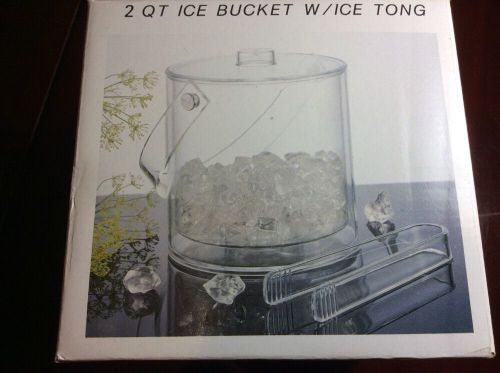 2. QT Ice Bucket H6&#034;-W 6&#034; Pc  Tong  Polycarbonates NEW