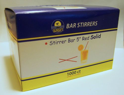 5&#034; Red SOLID coffee cocktail bar stirrer swizzle stick- 1,000 Ct.