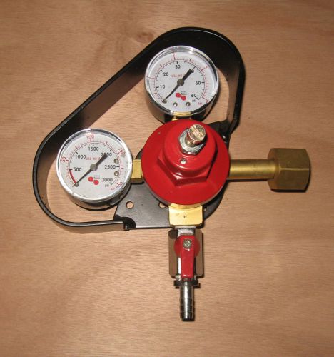 Micromatic co2 beer regulator with guard,  hi &amp; lo pressure gauges (0-60 psi) for sale