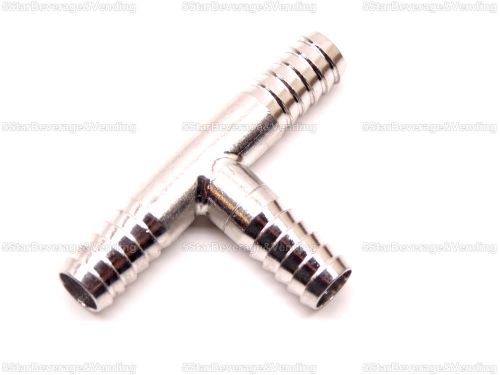 FOOD GRADE STAINLESS STEEL 3/8&#034; BARB T TEE HOSE FITTING ADAPTER COUPLER SPLICER