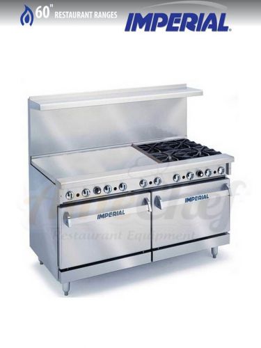 New 60&#034; gas range,4 open burners,2 ovens, 36&#034; griddle, imperial ir-4-g36 for sale