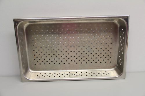 Full sheet hotel perforated steam pan tray 3&#034; deep steamer 13&#034; x 21&#034; stainless for sale