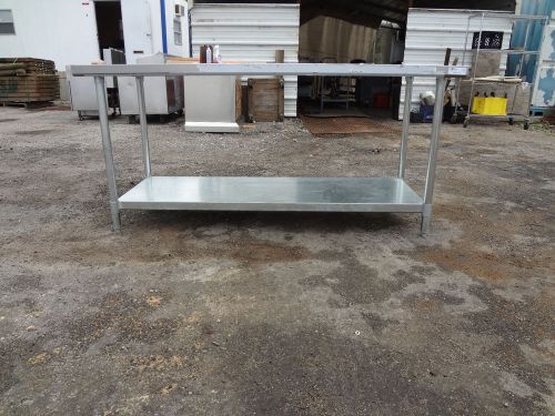 Flat top work table w/ stainless legs &amp; adjustable undershelf, 72 x 30 #236 for sale