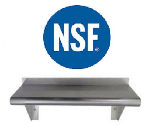 Bull nose stainless steel wall mount shelf three sided 12&#034; x 4&#039; nsf approved for sale