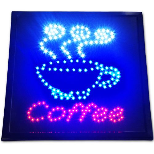 Large COFFEE shop LED 19x19&#034; cafe barista Sign neon Open espresso machine store